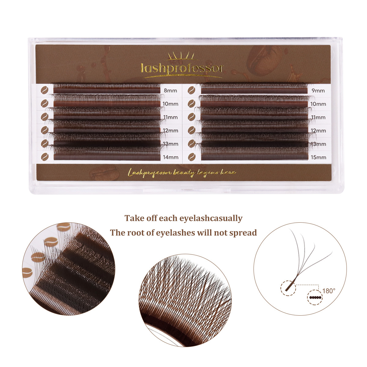 Lashprofessor Brown 4D W Shape - Eyelash Extension Volume Styles review and price