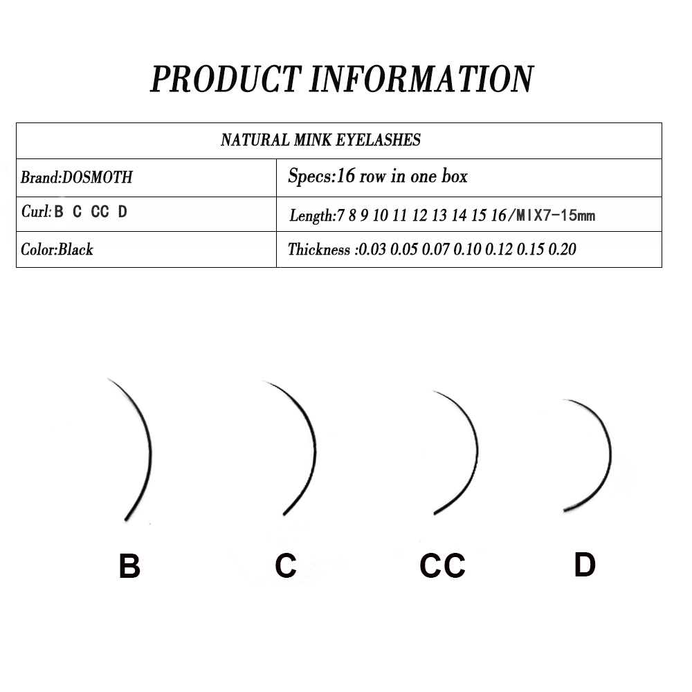 DOSMOTH 10 boxes 16rows 7-16mm - Eyelash Extension Human Hair review and price
